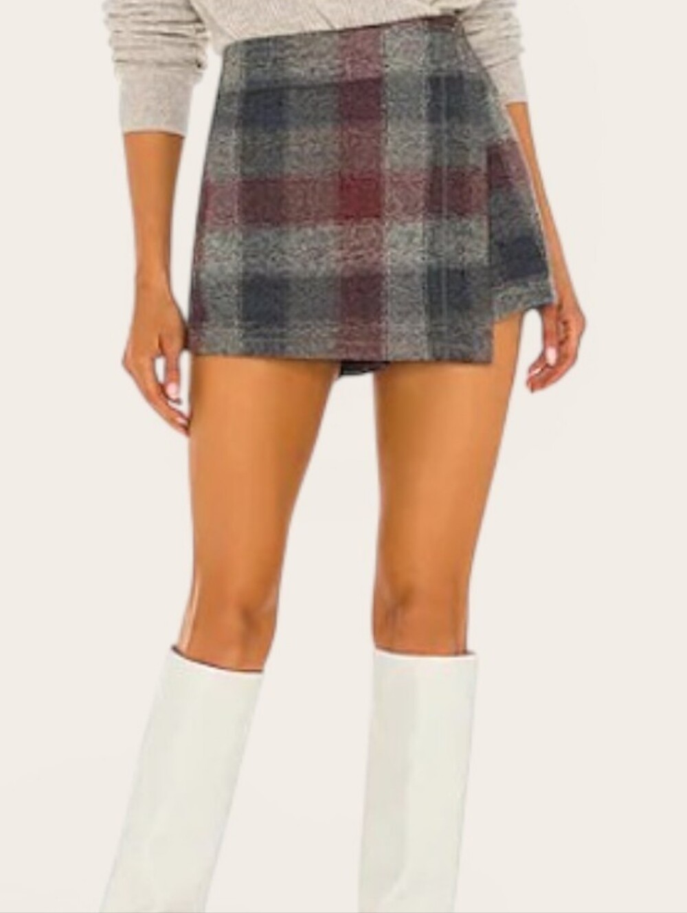 Free People Emmy Mini Menswear Skort in Prep Combo Size 10 Boho Cotton
